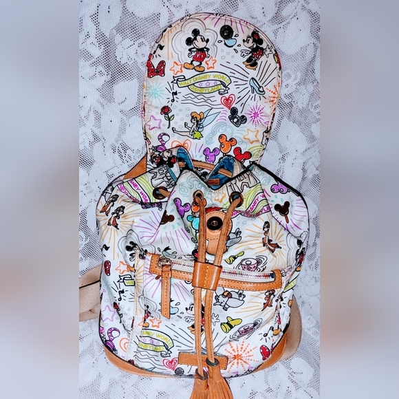 NEW HTF retired Disney Dooney and Bourke Sketch Wallet & Sketch Backpack Purse - Picture 7 of 9